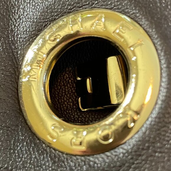 Michael Kors Deep Brown Genuine Leather 3/4 Sleeve Jacket Size Large - Picture 3 of 14